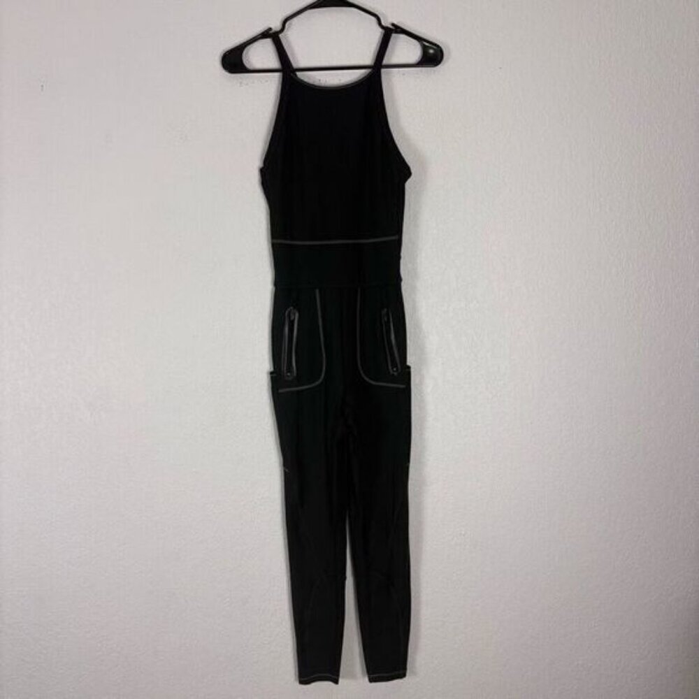 Free People Movement Black Athletic Jumpsuit with Pockets Size Small